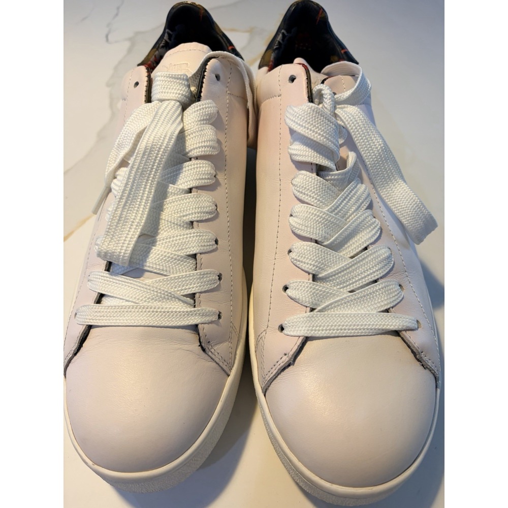 Coach x Gary Baseman C101 Mens Size 13 D White Leather Floral Sneakers